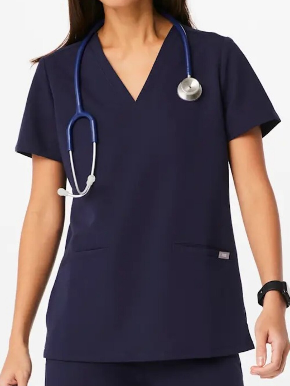 Figs Navy Casma Scrub Top